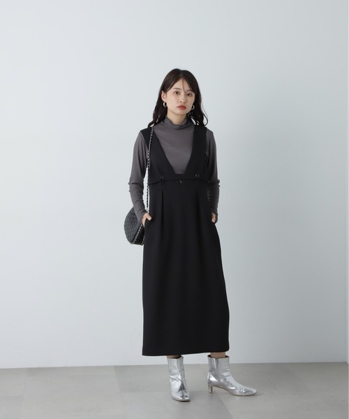 N.(N. Natural Beauty Basic)(エヌエヌナチュラルビューティーベーシック)の「リブシアーカットソー(Tシャツ/カットソー・レディース・オフホワイト/チャコールグレー/ブルー・MEDIUM)」の13枚目の写真