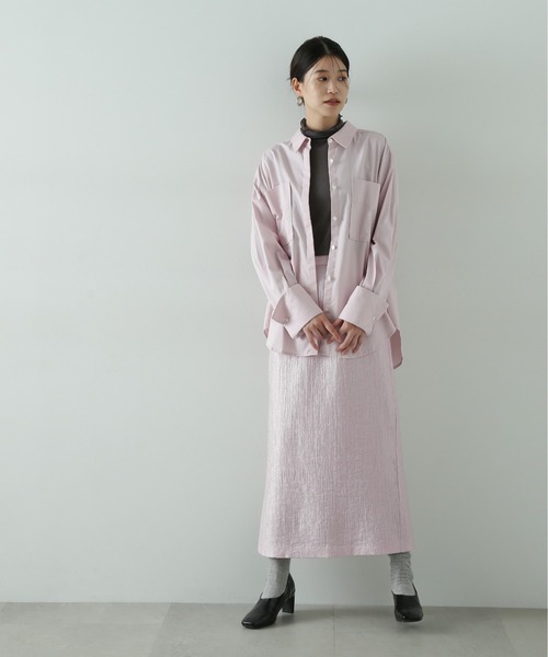 N.(N. Natural Beauty Basic)(エヌエヌナチュラルビューティーベーシック)の「リブシアーカットソー(Tシャツ/カットソー・レディース・オフホワイト/チャコールグレー/ブルー・MEDIUM)」の15枚目の写真