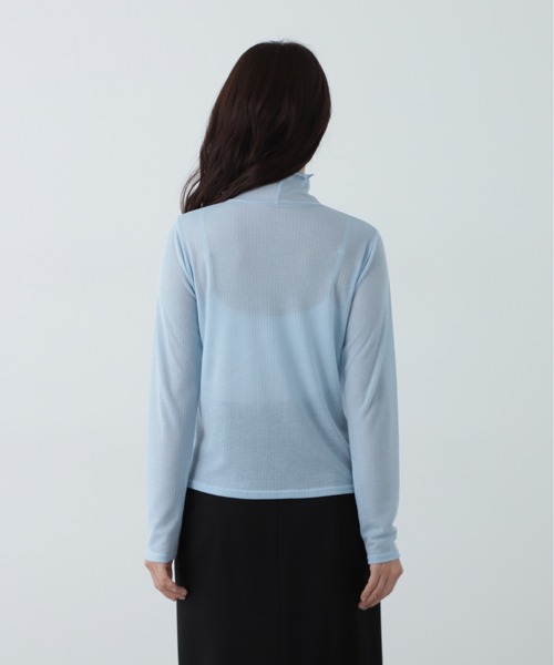 N.(N. Natural Beauty Basic)(エヌエヌナチュラルビューティーベーシック)の「リブシアーカットソー(Tシャツ/カットソー・レディース・オフホワイト/チャコールグレー/ブルー・MEDIUM)」の21枚目の写真