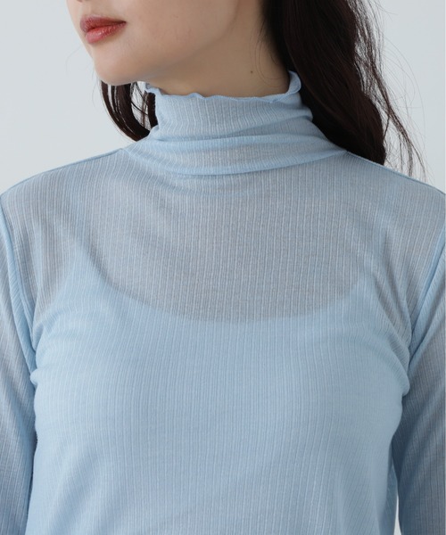 N.(N. Natural Beauty Basic)(エヌエヌナチュラルビューティーベーシック)の「リブシアーカットソー(Tシャツ/カットソー・レディース・オフホワイト/チャコールグレー/ブルー・MEDIUM)」の22枚目の写真