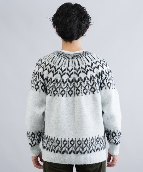 jiggys shop（ジギーズショップ）の「モヘアタッチノルディック求心柄モックネックニットセーター（ニット/セーター・メンズ・グレー/ブラック/ブルー系その他・MEDIUM/LARGE/X-LARGE）」の13枚目の写真