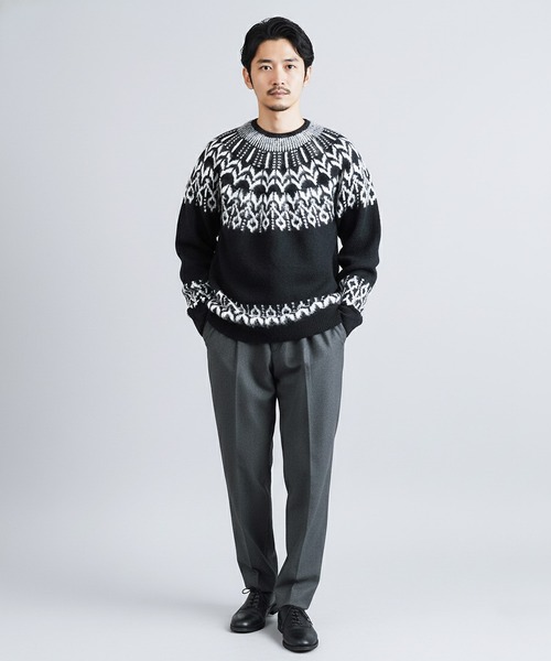 jiggys shop（ジギーズショップ）の「モヘアタッチノルディック求心柄モックネックニットセーター（ニット/セーター・メンズ・グレー/ブラック/ブルー系その他・MEDIUM/LARGE/X-LARGE）」の19枚目の写真