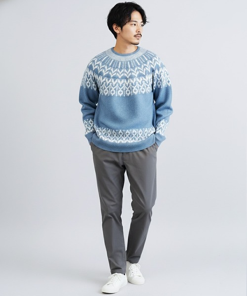 jiggys shop（ジギーズショップ）の「モヘアタッチノルディック求心柄モックネックニットセーター（ニット/セーター・メンズ・グレー/ブラック/ブルー系その他・MEDIUM/LARGE/X-LARGE）」の20枚目の写真