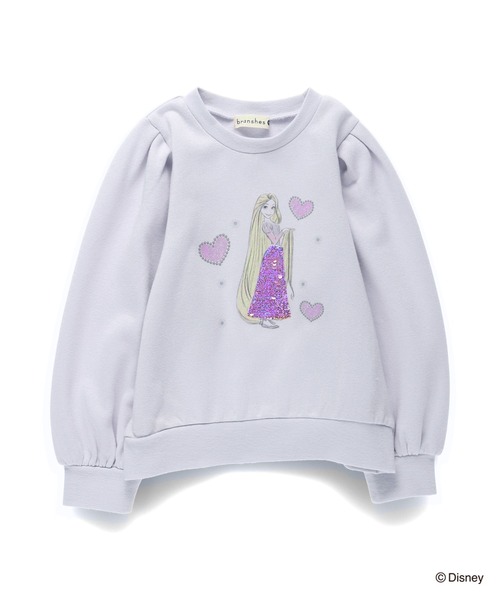 BRANSHES(ブランシェス)の「【DisneyCollection/ディズニーコレクション】裏起毛スパンコールトレーナー(スウェット・キッズ・アイボリー/ラベンダー/オフホワイト・120/110/90/100/130)」の3枚目の写真