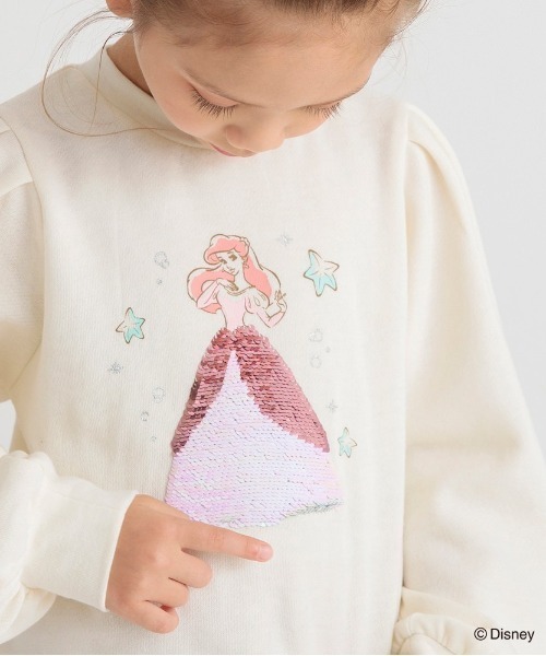 BRANSHES(ブランシェス)の「【DisneyCollection/ディズニーコレクション】裏起毛スパンコールトレーナー(スウェット・キッズ・アイボリー/ラベンダー/オフホワイト・120/110/90/100/130)」の4枚目の写真