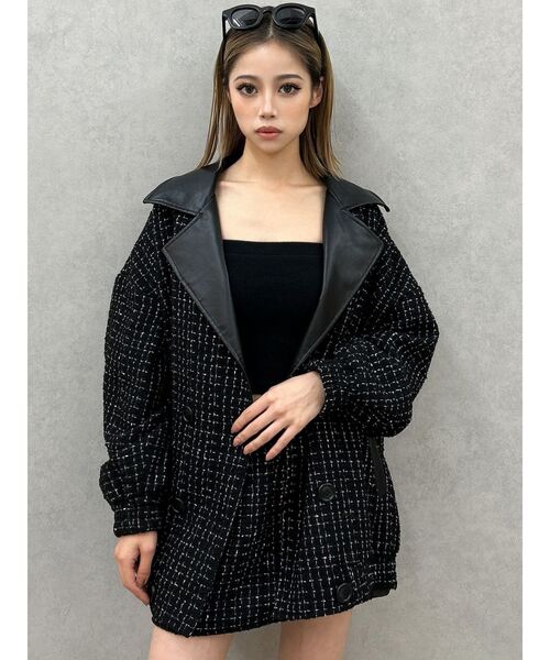 GYDA（ジェイダ）の「ツイード異素材スカートライクショートパンツ【SETUP着用可】（スカート・レディース・スカイブルー/ブラック/アイボリー・FREE）」の20枚目の写真