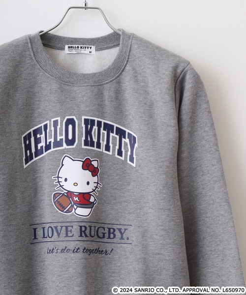 sanrio(サンリオ)の「サンリオキャラクターズ裏起毛トレーナー(スウェット・レディース・ブラック系1/ネイビー系1/レッド/ブラック系/チャコール/ネイビー/オートミール/ダークグリーン系/ブルー/ネイビー系2/アイボリー系/杢グレー/オフホワイト/ネイビー系/サックスブルー/アーミー/グレイッシュベージュ/ブラック・L/LL/M)」の5枚目の写真
