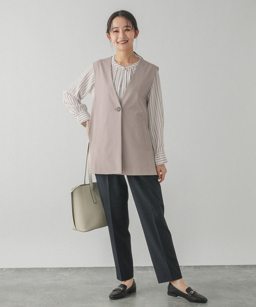 GLOBAL WORK(グローバルワーク)の「ウツクシルエットテーパードパンツTall/200729(その他パンツ・レディース・ベージュ/モカ/イエロー/ミント/ネイビー/ブラック/グレイッシュベージュ/アイボリー/ブルー・LARGE/X-LARGE/SMALL/MEDIUM)」の15枚目の写真
