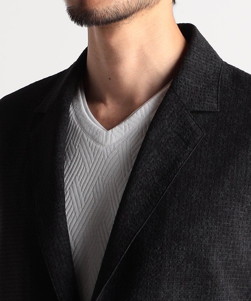 NICOLE CLUB FOR MEN(ニコルクラブフォーメン)の「3Dメッシュ ナローラペルデザインジャケット(セットアップ・メンズ・ブラック系/グレー系/その他・LARGE/MEDIUM/X-LARGE)」の9枚目の写真