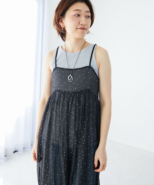 le.coeur blanc(ルクールブラン)の「《WEB限定アイテム》Basicテレコタンクトップ(タンクトップ・レディース・オフホワイト/ベージュ/ダークグレー/グレー/ライトグリーン・38)」の13枚目の写真