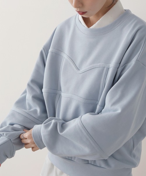 LIAN（リアン）の「コルセットラインスウェットプルオーバー（スウェット・レディース・オートミール/ブラック/チャコールグレー/ブルー・FREE）」の18枚目の写真