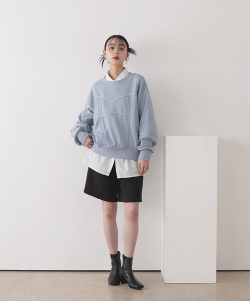 LIAN（リアン）の「コルセットラインスウェットプルオーバー（スウェット・レディース・オートミール/ブラック/チャコールグレー/ブルー・FREE）」の19枚目の写真