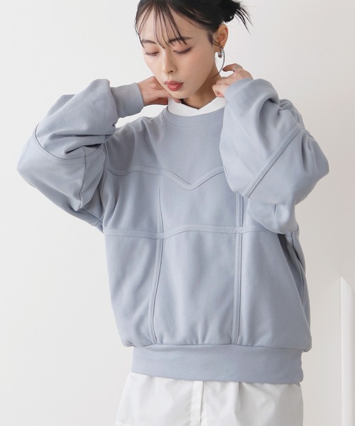 LIAN（リアン）の「コルセットラインスウェットプルオーバー（スウェット・レディース・オートミール/ブラック/チャコールグレー/ブルー・FREE）」の20枚目の写真