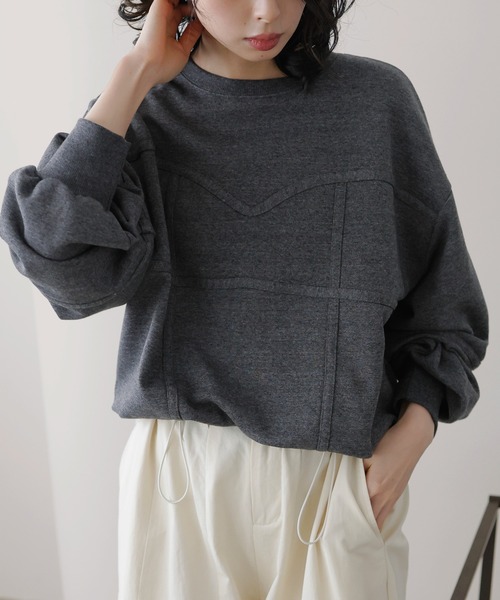 LIAN（リアン）の「コルセットラインスウェットプルオーバー（スウェット・レディース・オートミール/ブラック/チャコールグレー/ブルー・FREE）」の17枚目の写真