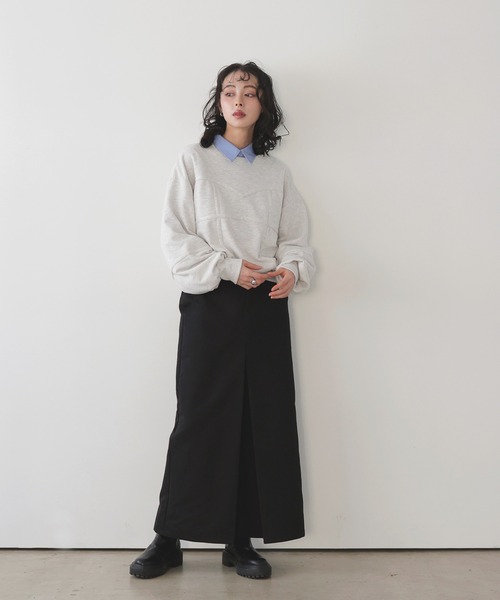 LIAN（リアン）の「コルセットラインスウェットプルオーバー（スウェット・レディース・オートミール/ブラック/チャコールグレー/ブルー・FREE）」の8枚目の写真