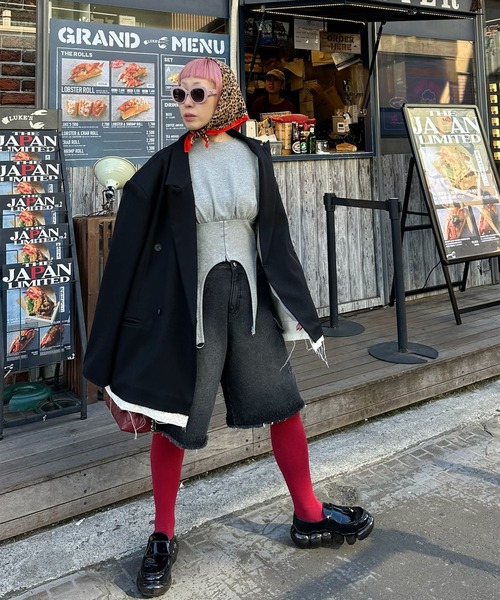 Alley Tokyo（アリートーキョー）の「コルセット裾ぴろんロンT（Tシャツ/カットソー・レディース・グレー/オフホワイト・FREE）」の19枚目の写真