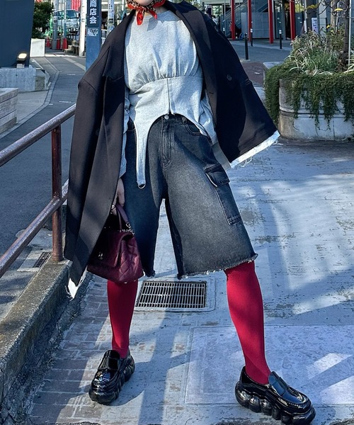 Alley Tokyo（アリートーキョー）の「コルセット裾ぴろんロンT（Tシャツ/カットソー・レディース・グレー/オフホワイト・FREE）」の12枚目の写真