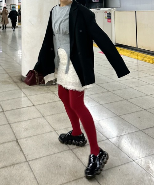 Alley Tokyo（アリートーキョー）の「コルセット裾ぴろんロンT（Tシャツ/カットソー・レディース・グレー/オフホワイト・FREE）」の9枚目の写真