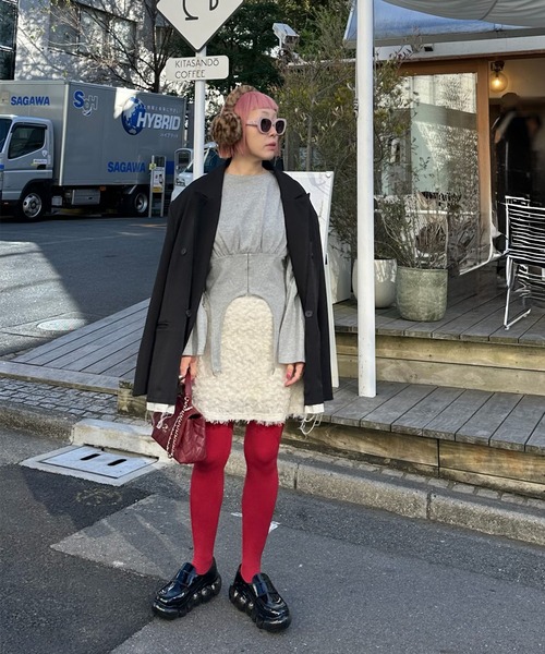 Alley Tokyo（アリートーキョー）の「コルセット裾ぴろんロンT（Tシャツ/カットソー・レディース・グレー/オフホワイト・FREE）」の20枚目の写真