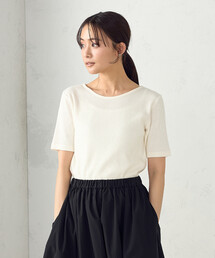 【アンサンブル対応】クロップド丈 リブTシャツ