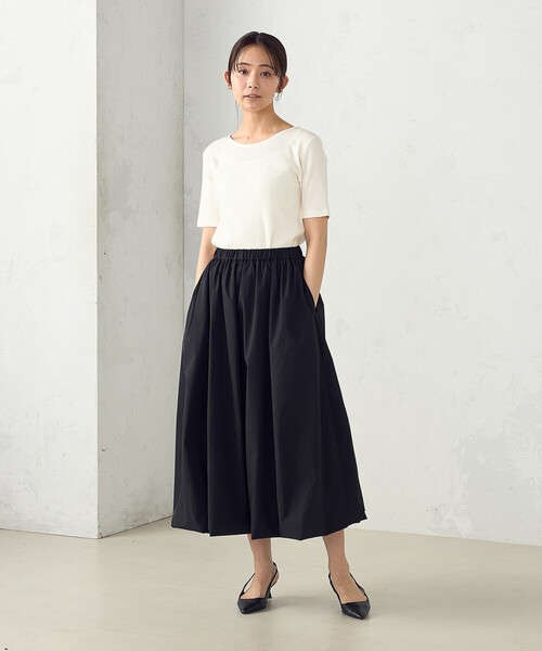 COMME CA ISM(コムサイズム)の「【アンサンブル対応】クロップド丈 リブTシャツ(Tシャツ/カットソー・レディース・アイボリー/マスタード/チャコール/ライトグレー・MEDIUM/LARGE)」の5枚目の写真