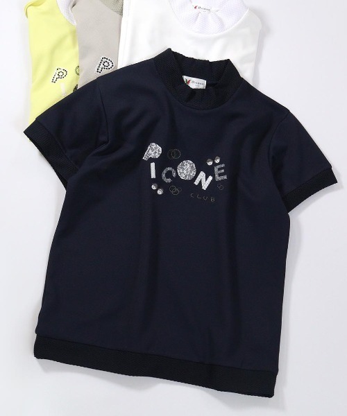 Picone CLUB(ピッコーネクラブ)の「スパンコール刺繍ハイネックプルオーバー(Tシャツ/カットソー・レディース・ベージュ/ホワイト/ネイビー/イエロー・L/M/S)」の3枚目の写真