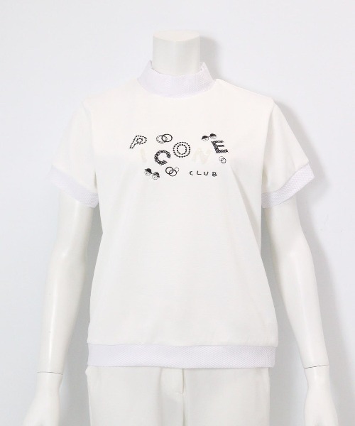 Picone CLUB(ピッコーネクラブ)の「スパンコール刺繍ハイネックプルオーバー(Tシャツ/カットソー・レディース・ベージュ/ホワイト/ネイビー/イエロー・L/M/S)」の2枚目の写真