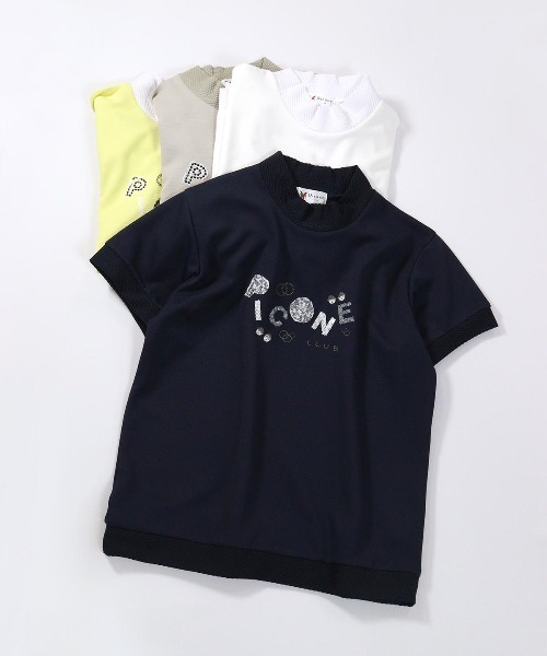 Picone CLUB(ピッコーネクラブ)の「スパンコール刺繍ハイネックプルオーバー(Tシャツ/カットソー・レディース・ベージュ/ホワイト/ネイビー/イエロー・L/M/S)」の15枚目の写真