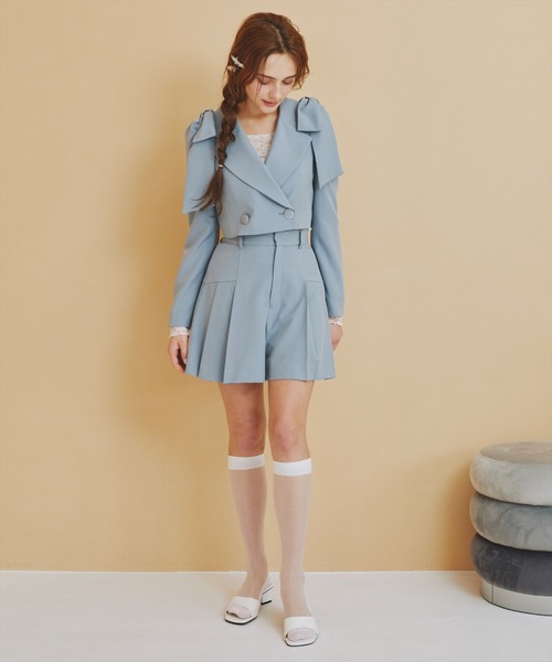 REDYAZEL（レディアゼル）の「【セットアップ可能】プリーツショートパンツ（その他パンツ・レディース・ベージュ/グレー/ブルー・SMALL/MEDIUM）」の10枚目の写真