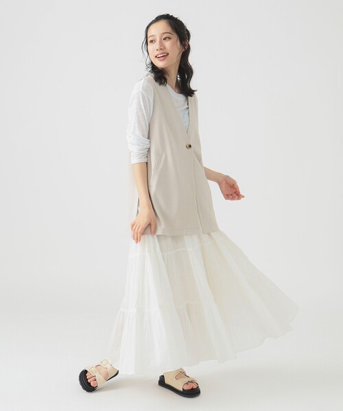 B:MING by BEAMS（ビーミングバイビームス）の「【洗濯可】スムース カット ジレ（S～M）（ベスト・レディース・ホワイト系その他5/チャコールグレー/ブラック・MEDIUM/SMALL）」の5枚目の写真