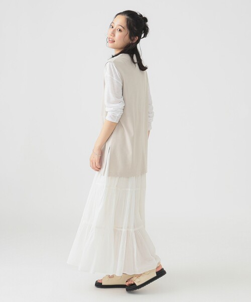 B:MING by BEAMS（ビーミングバイビームス）の「【洗濯可】スムース カット ジレ（S～M）（ベスト・レディース・ホワイト系その他5/チャコールグレー/ブラック・MEDIUM/SMALL）」の6枚目の写真