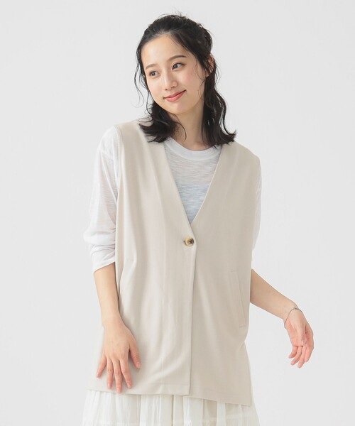 B:MING by BEAMS（ビーミングバイビームス）の「【洗濯可】スムース カット ジレ（S～M）（ベスト・レディース・ホワイト系その他5/チャコールグレー/ブラック・MEDIUM/SMALL）」の7枚目の写真