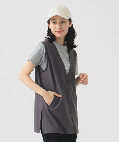 B:MING by BEAMS（ビーミングバイビームス）の「【洗濯可】スムース カット ジレ（S～M）（ベスト・レディース・ホワイト系その他5/チャコールグレー/ブラック・MEDIUM/SMALL）」の11枚目の写真