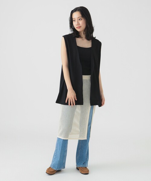 B:MING by BEAMS（ビーミングバイビームス）の「【洗濯可】スムース カット ジレ（S～M）（ベスト・レディース・ホワイト系その他5/チャコールグレー/ブラック・MEDIUM/SMALL）」の12枚目の写真