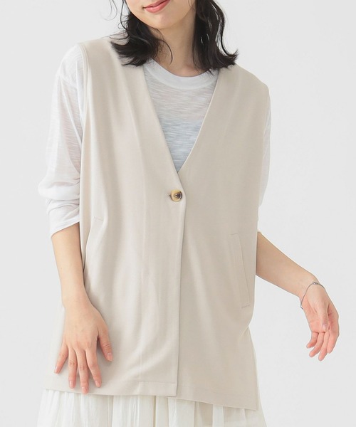 B:MING by BEAMS（ビーミングバイビームス）の「【洗濯可】スムース カット ジレ（S～M）（ベスト・レディース・ホワイト系その他5/チャコールグレー/ブラック・MEDIUM/SMALL）」の2枚目の写真