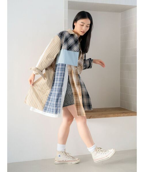 ビッグシルエットリメイクチェックシャツ（シャツ/ブラウス