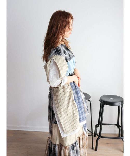 ビッグシルエットリメイクチェックシャツ（シャツ/ブラウス