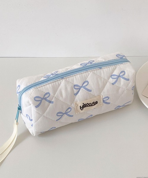 セール】Liaa/リボン柄 ペンケース ポーチ A18550（ステーショナリー