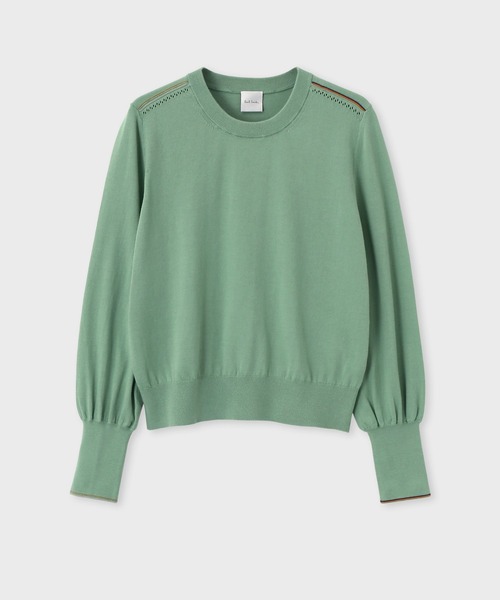 ポールスミス　23AW イタリア製　シグネチャーストライプ レイヤードニット Paul Smith｜シグネチャーストライプ フェイクレイヤードニット