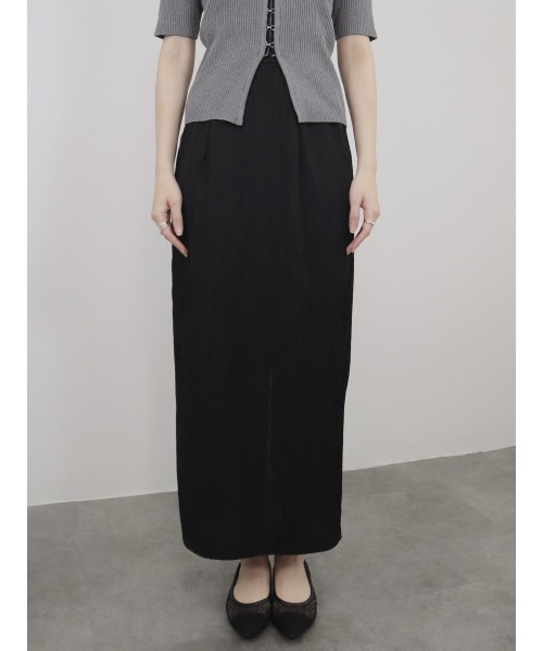 Reurie'（レウリィ）の「ウェーブ柄スカート wave pattern skirt/なみなみ柄/タイトスカート／ ロング丈 Iライン シアー ニュアンス 大人カジュアル シンプル きれいめ（スカート・レディース・アイボリー/ブラック・FREE）」の17枚目の写真