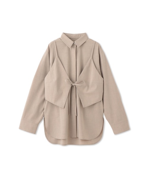 ketty(ケティ)の「梳毛合繊2ピースブラウス≪手洗い可能≫(シャツ/ブラウス・レディース・ベージュ/ブラウン/ライトグレー・M)」の16枚目の写真