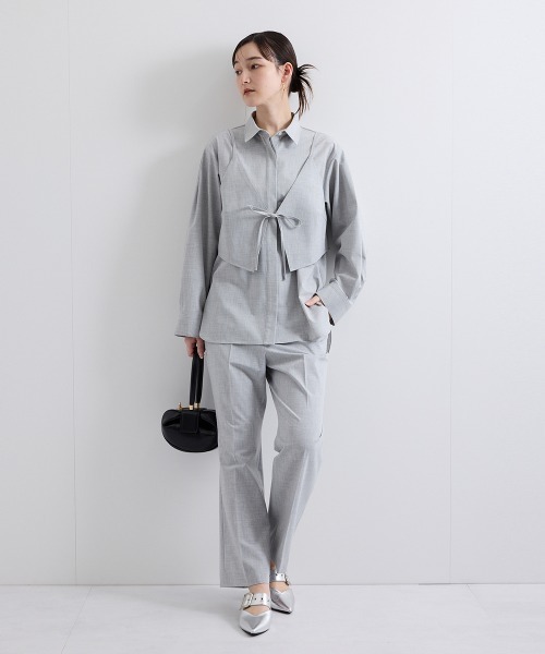 ketty(ケティ)の「梳毛合繊2ピースブラウス≪手洗い可能≫(シャツ/ブラウス・レディース・ベージュ/ブラウン/ライトグレー・M)」の14枚目の写真