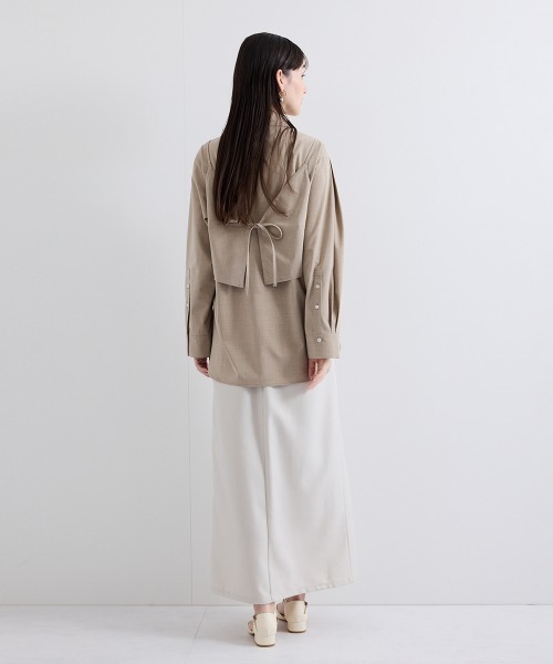 ketty(ケティ)の「梳毛合繊2ピースブラウス≪手洗い可能≫(シャツ/ブラウス・レディース・ベージュ/ブラウン/ライトグレー・M)」の20枚目の写真