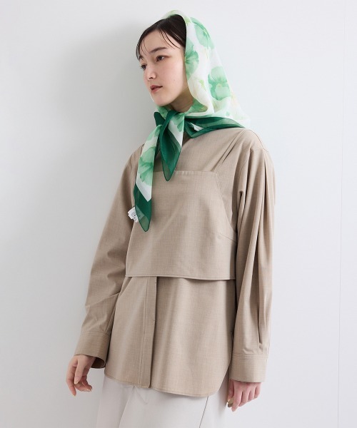 ketty(ケティ)の「梳毛合繊2ピースブラウス≪手洗い可能≫(シャツ/ブラウス・レディース・ベージュ/ブラウン/ライトグレー・M)」の17枚目の写真
