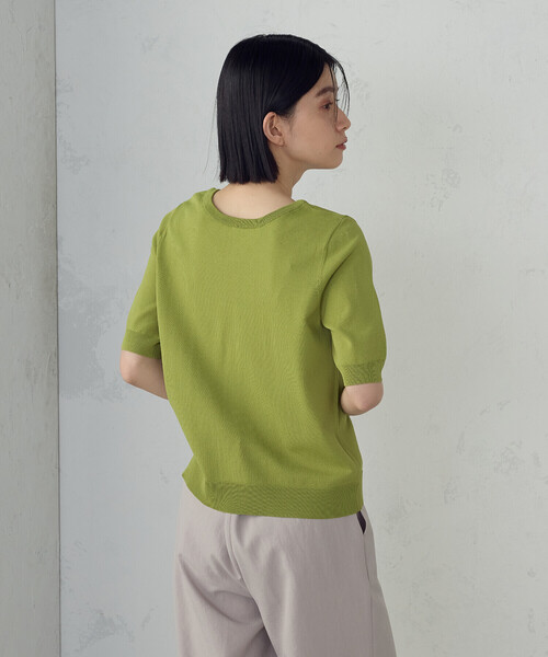 COMME CA ISM（コムサイズム）の「【ウォッシャブル・UVカット】2WAY５分袖ニット（ニット/セーター・レディース・ブラック/ホワイト/グリーン/モカ・MEDIUM/LARGE）」の19枚目の写真
