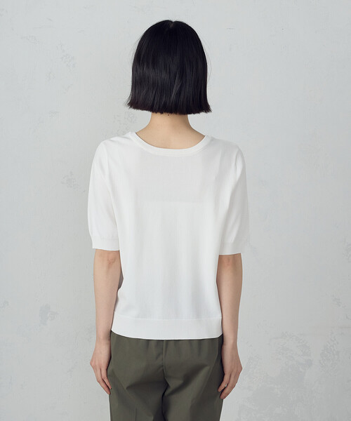 COMME CA ISM（コムサイズム）の「【ウォッシャブル・UVカット】2WAY５分袖ニット（ニット/セーター・レディース・ブラック/ホワイト/グリーン/モカ・MEDIUM/LARGE）」の14枚目の写真