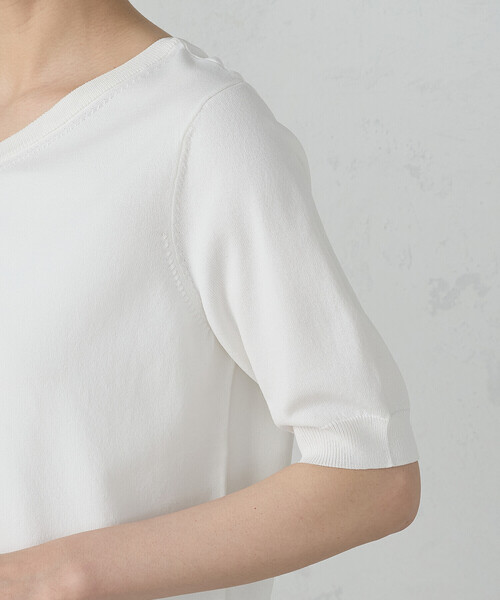 COMME CA ISM（コムサイズム）の「【ウォッシャブル・UVカット】2WAY５分袖ニット（ニット/セーター・レディース・ブラック/ホワイト/グリーン/モカ・MEDIUM/LARGE）」の12枚目の写真