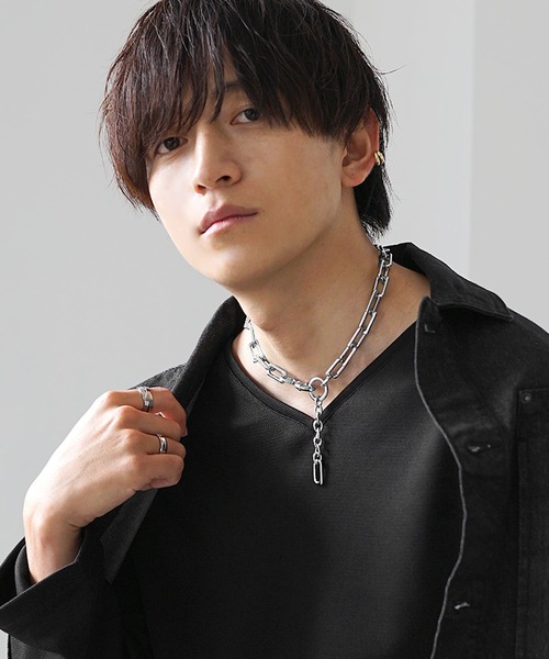 MinoriTY(マイノリティ)の「【MinoriTY】スクエアチェーンチョーカーネックレス メンズ ウィメンズ ユニセックス(ネックレス・メンズ・シルバー・FREE)」の3枚目の写真