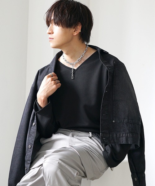 MinoriTY(マイノリティ)の「【MinoriTY】スクエアチェーンチョーカーネックレス メンズ ウィメンズ ユニセックス(ネックレス・メンズ・シルバー・FREE)」の4枚目の写真