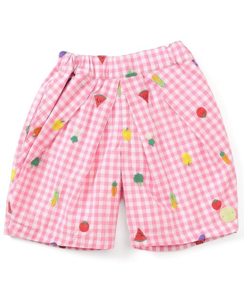 BIT'Z（ビッツ）の「フルーツとベジタブルの刺繍柄チェックパンツ（その他パンツ・キッズ・ブルー/グリーン/ピンク/レッド/パープル/イエロー・80/90/95/100/110/120）」の6枚目の写真